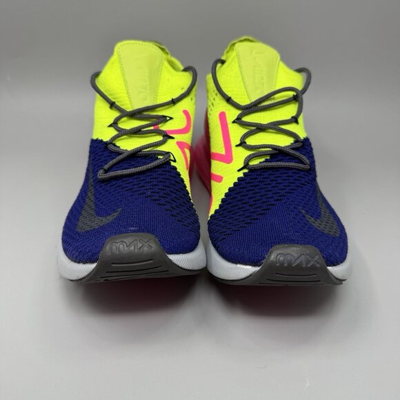 Nike Air Max 270 Flyknit "Volt Racer Blue Hot Punch" AO1023-501 Men's 9.5 - Picture 5 of 9